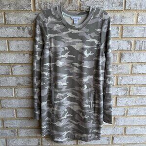 Athleta Camo Long Sleeve Mini Dress with Pockets Women's Size S.